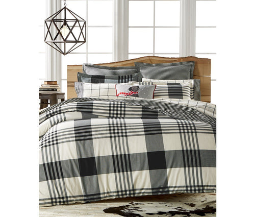 Martha Stewart Collection Montana Plaid Onyx Flannel Twin Duvet