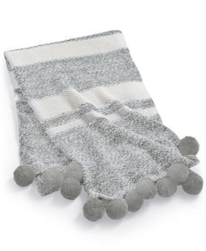 Martha Stewart Collection Bar Code Gray Throw Standard