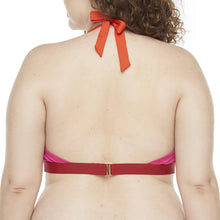 Mynah Colorblock Halter Swimsuit Top Pink Multi 18W