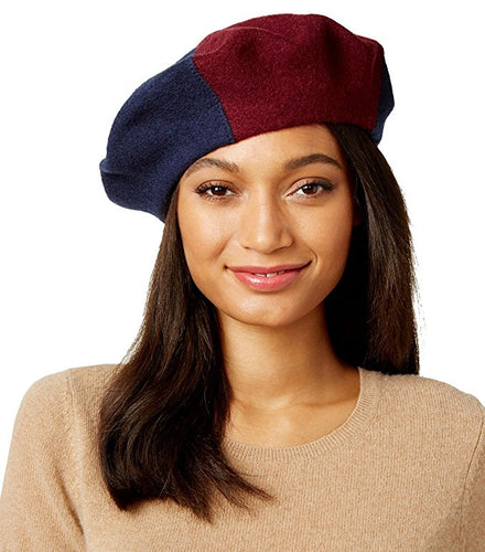 Inc International Concepts Women's Colorblock Beret, Navy, One Size