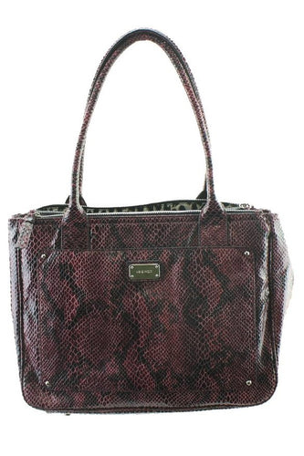 Nine West Double Vision Carryall Satchel Dark Cranberry