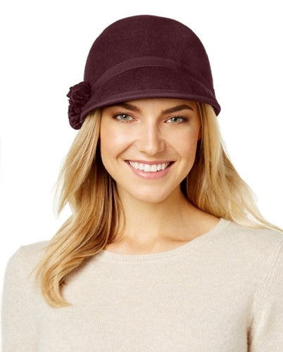 Nine West Felt and Flowers Cap Burgundy