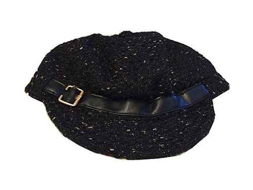 Nine West Novelty Metallic Newsgirl Hat Black