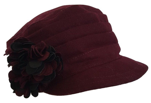 Nine West Flowers Workers Cap Burgundy/Black