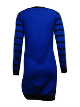 NY Collection Women's Striped Pocket Bateau Sweater Dress Size Large