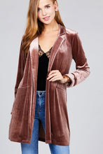 Solid Velvet Long Jacket