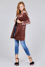 Solid Velvet Long Jacket