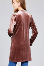 Solid Velvet Long Jacket