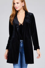 Solid Velvet Long Jacket