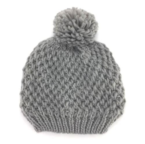 Rampage Women's Metallic Knit Pom Beanie