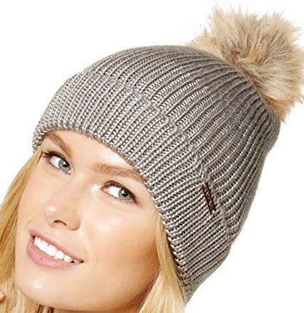 Rampage Faux Fur Pom Beanie