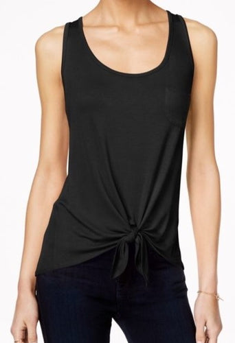 Rebellious One Juniors High Low Tie-Front Tank Top L