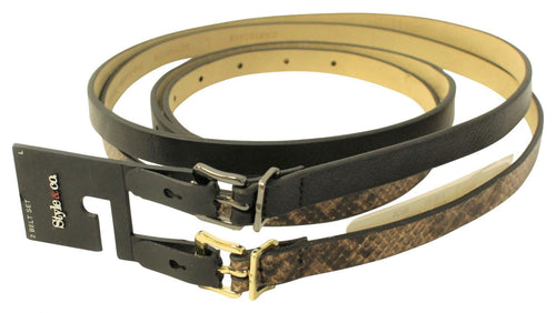 Style & Co Women's Faux Snake/Leather Pant Belt M