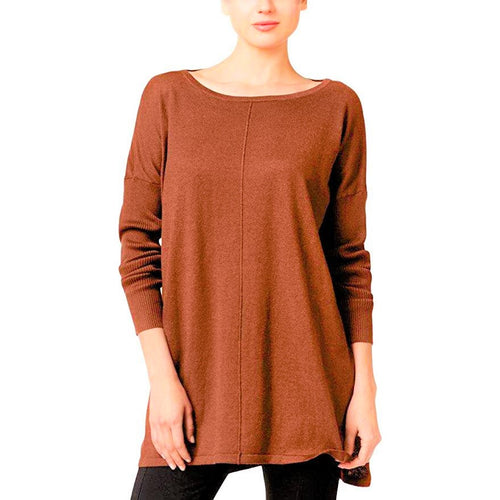 Style & Co Petite Boat-Neck Sweater Tunic Rich Auburn