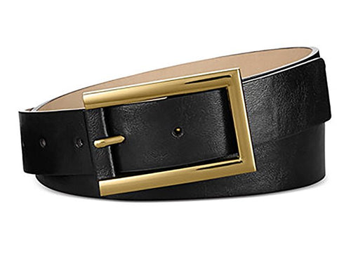 Style & Co. Glaze and Wrapped Buckle Pant Belt Black