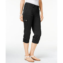Style Co Petite Embellished Capri Cargo Pants Deep Black 6P