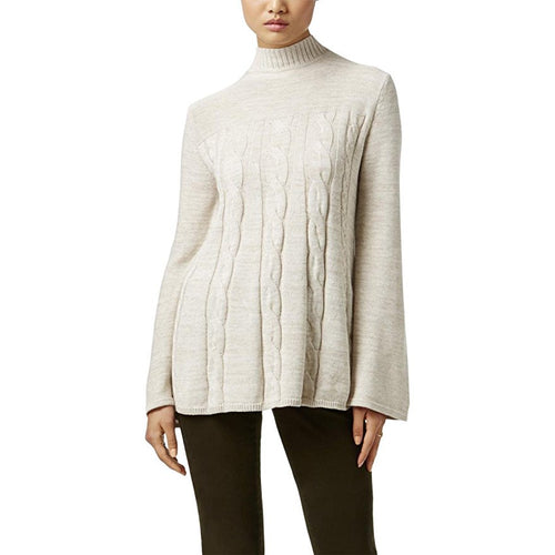 Style & Co Petite Mock-Neck Cable-Knit Swing Sweater