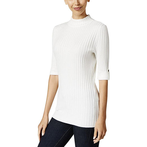 Style & Co Petite Mock-Turtleneck Sweater Winter White