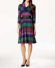 Style & Co. Women's Purple Ombre-Print Sweater Dress Size Large