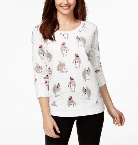 Style & Co Petite Squirrel-Print Sweatshirt PS