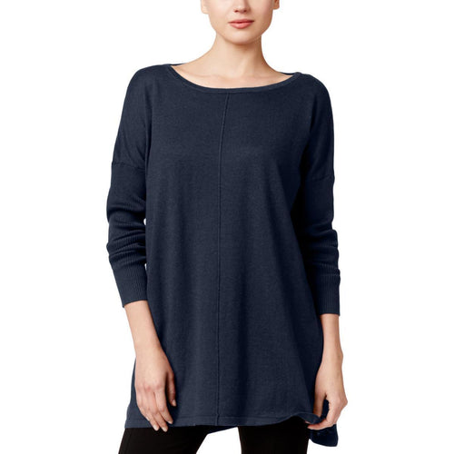 Style & Co Petite Boat-Neck Sweater Tunic Indigo Blue