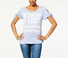 Self Esteem Juniors' Tie-Sleeve Graphic T-Shirt, Chambray S
