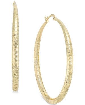 Style&co. Gold-Tone Large Diamond Cut Hoop Earrings