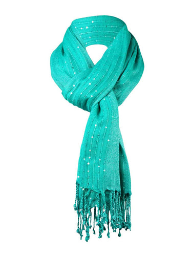 Style & Co. Women's Sequined Striped Evening Wrap Scarf OS