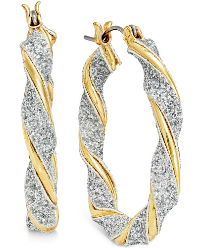 Style & Co. Glitter Twist Hoop Earrings