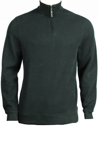 Tasso Elba Quarter-Zip Mock Neck French Ribbed Pullover Large