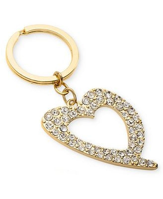 Thalia Sodi Gold-Tone Heart Crystal Key Chain